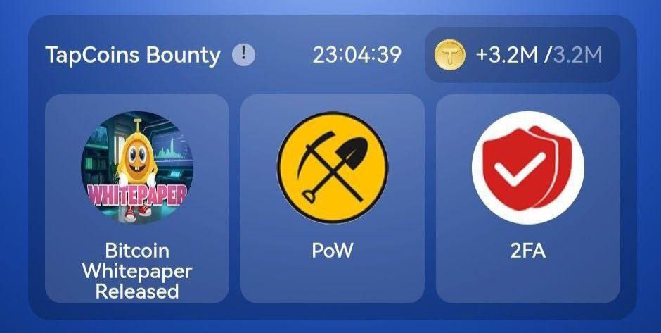 TapCoins Bounty Daily Combo 3 October 2024