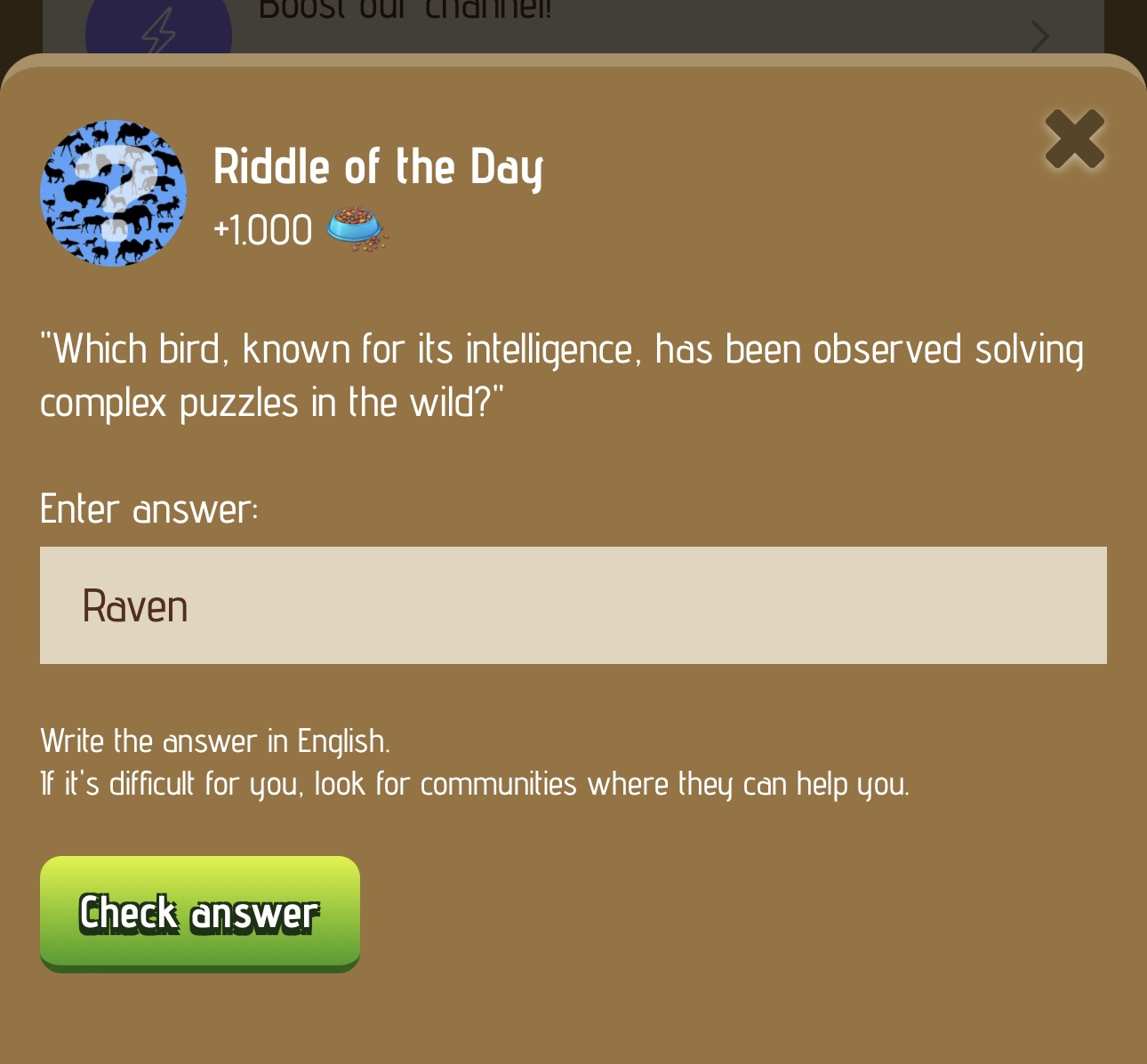 Zoo Riddle of the Day 18 December 2024