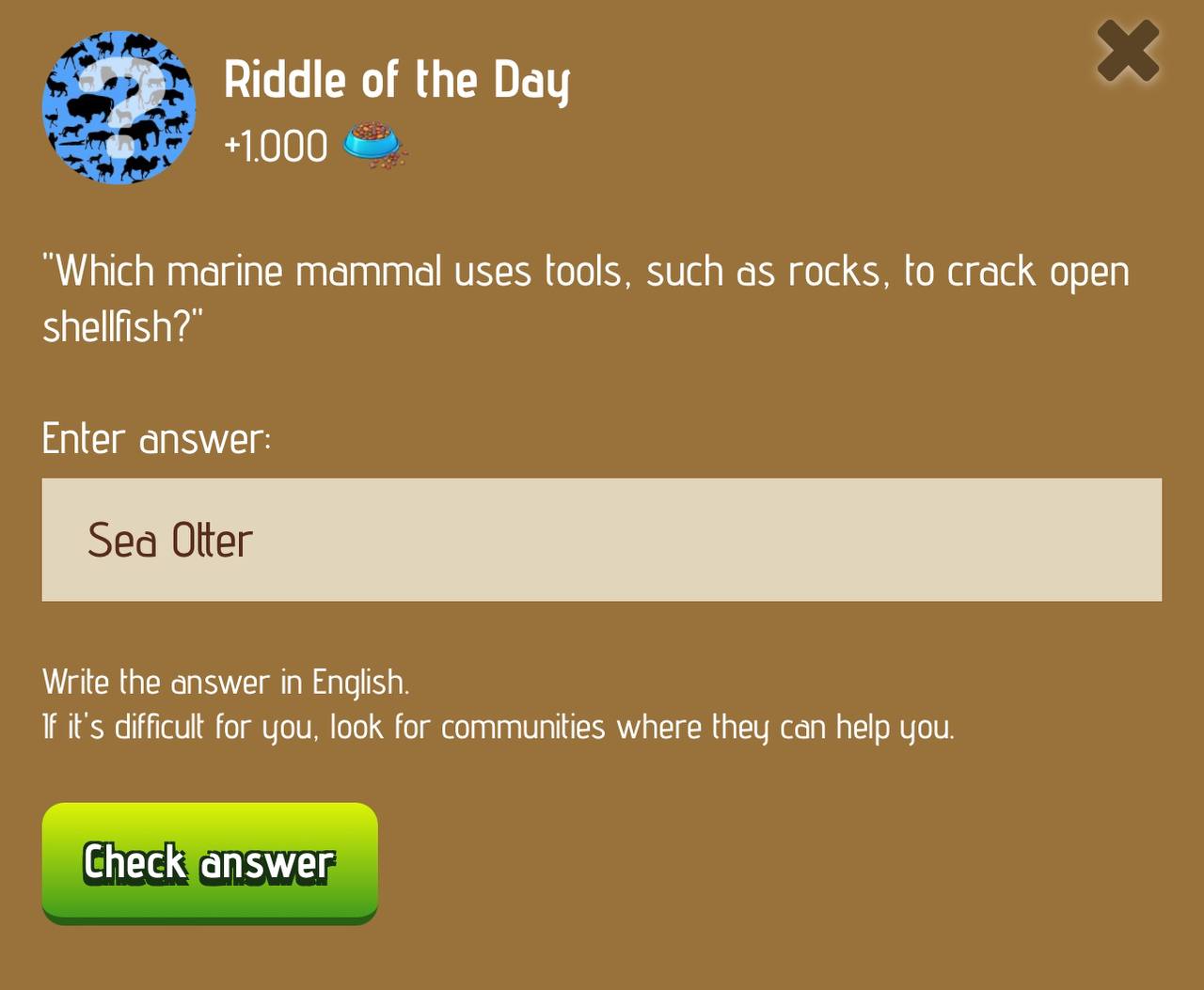 Zoo Riddle Of The Day 31 December 2024