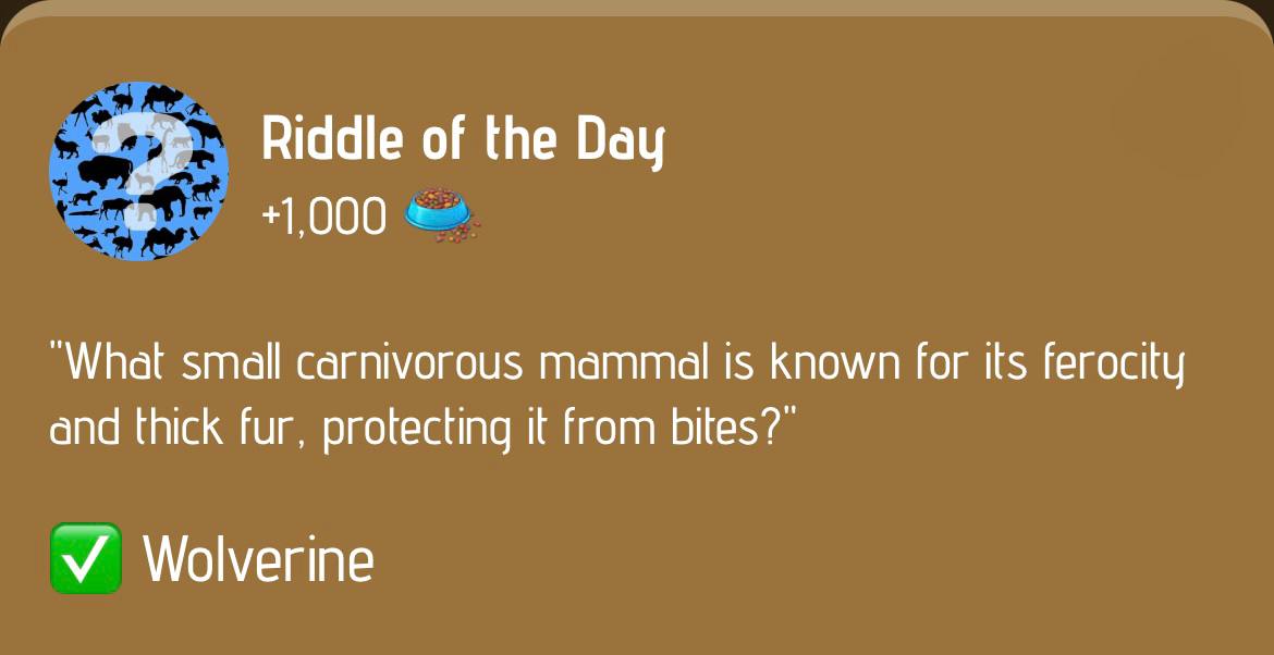 Zoo Riddle Of The Day 2 January 2025